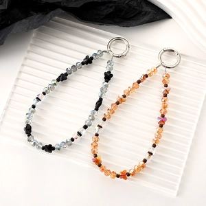 Crystal Beaded Butterfly Keychain Phone Lanyard Strap Luxury Bag Pendant Charm For Women Handbag Accessories
