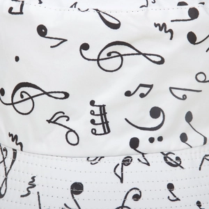 Chapeau de soleil blanc avec motifs de notes de musique pour couples en toile légère