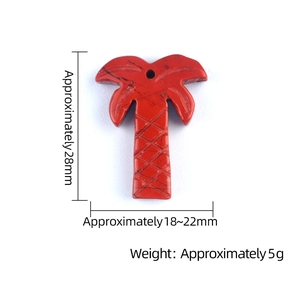 Natural red stone amethyst palm tree pendant for DIY necklaces with 28x22mm dimensions