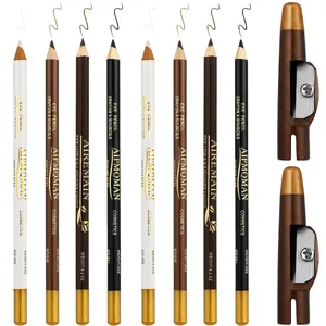 Barber pencil set for beard and eyebrows with 8 pieces in black, brown and white colors