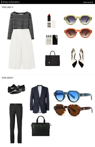 Flat-Lay der Retro-Schmalrahmen-Sonnenbrille mit moderner Kleidung und Accessoires