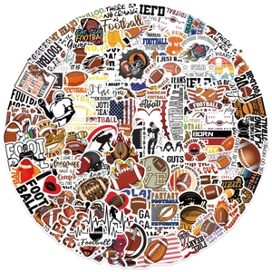 Set of 100 colorful waterproof American football stickers for DIY laptops and guitars