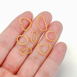 Twisted stainless steel open jump rings in various shapes for DIY jewelry making