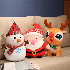Giocattolo Peluche di Natale Renna Babbo Natale Pupazzo di Neve Animale di Stoffa Morbida Bambola per Regalo Natale Decorazione Casa