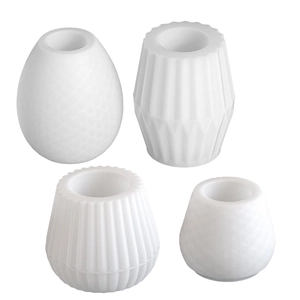 Lot de quatre moules en silicone géométriques pour bougeoirs DIY et vases cylindriques