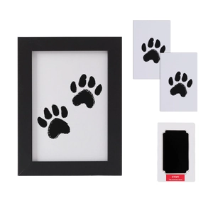 DIY Haustier Pfotenabdruck Gedenk Fotorahmen Set Tintenloser Stempelkissen MDF Bilderrahmen Für Hunde Katzen Dekoration Geschenk