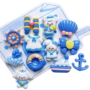 Nautical Marine Sailor Theme Resin Cabochons Flatback Accessories DIY Jewelry Making Phone Case Decor Craft Cartoon
