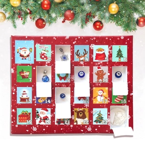 Calendrier de l'Avent de Noël avec 24 perles de bracelet DIY bleues et argentées en coffret