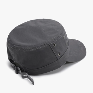 Lightweight breathable dark grey cadet hat with sun protection and adjustable strap