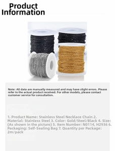 Spools of stainless steel cross chains in gold, steel and black finishes for DIY jewelry