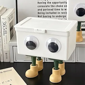 Kunststoff Klappdeckel Aufbewahrungsbox Staubdicht Schreibtisch Organizer Für Schreibwaren Karten Zubehör Modernes Design