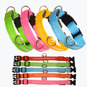 Collier LED pour chien rechargeable par USB en nylon résistant avec six couleurs vives
