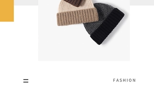 Détail de la texture en maille côtelée des bonnets bicolores en laine pour l'hiver