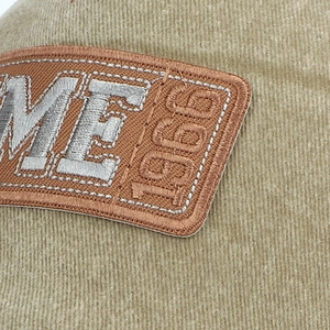 Vintage washed cotton baseball cap in khaki with ME 1988 embroidery and retro distressed detail