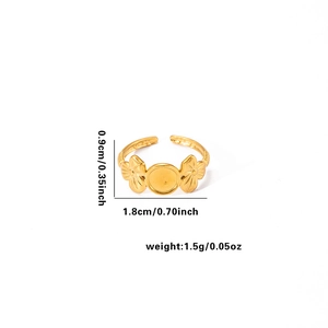 Detailed view showing dimensions and weight of the sun weave gold plated open ring