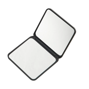 Miroir de maquillage pliable carré noir doté d'un design à double face pratique