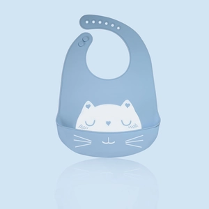 Baby Silicone Bib Waterproof Food Grade Material Adjustable Soft Feeding Saliva Towel Cartoon Pattern For Toddler Infant
