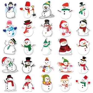 Set of 50 waterproof snowman cartoon stickers for luggage and laptops decoration