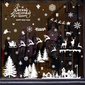 Christmas Santa and Tree static window stickers for festive holiday glass decoration