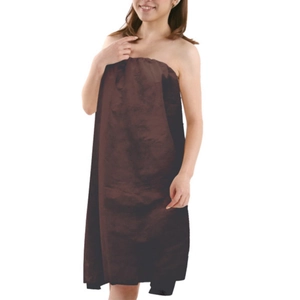 Detail of dark brown disposable non-woven bath wrap for spa and massage use