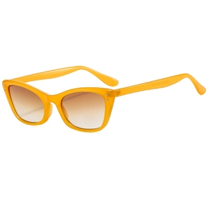 Lunettes de soleil œil de chat vintage avec monture orange et verres dégradés marron