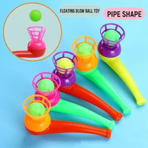 5-piece colorful floating ball pipe toys for kids shown at a 45-degree angle on blue background