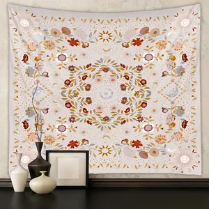 Bohemian Tapestry Wall Hanging Polyester Mandala Sun Moon Star Floral Print Bedroom Living Room Art Home Decoration