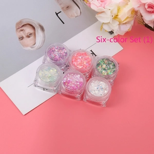 6-color set of glitter gel for Lolita makeup and nail art in assorted vibrant colors