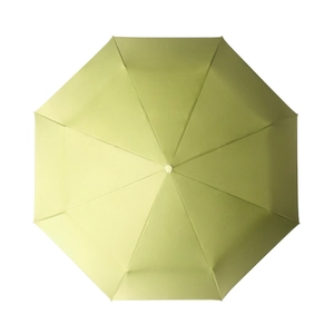 Grass green minimalist automatic folding umbrella with creative hook handle and sun protection