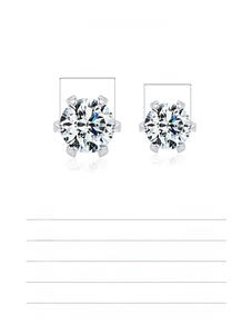 Size chart showing 925 sterling silver crown earring dimensions and carat weight