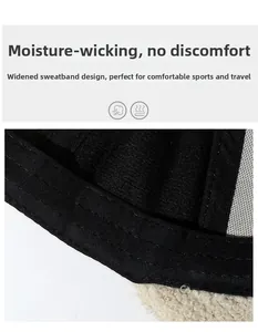 Detailed close-up of wide sweatband and breathable mesh inside the baseball cap