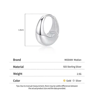 Minimalist S925 sterling silver liquid metal drop earrings in gold and silver finish