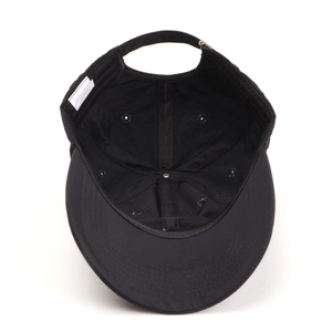 Internal structure of black quick-dry baseball cap featuring sweatband and reinforced seams