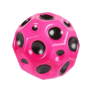 High-bounce pink moon ball with black dots made of elastic PU foam material