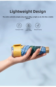 Lightweight 220g compact folding sun umbrella with colorful geometric pattern