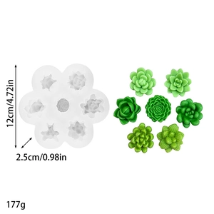 Moule en silicone 3D succulente pour bougies et savons avec diverses formes de plantes