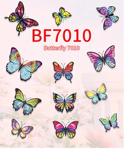 Detailed set of 12 colorful 3D PVC butterfly wall stickers with vibrant wing patterns