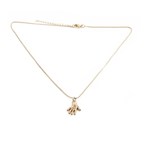 Hip hop 18K gold plated Hamsa hand and evil eye geometric pendant necklace for men and women