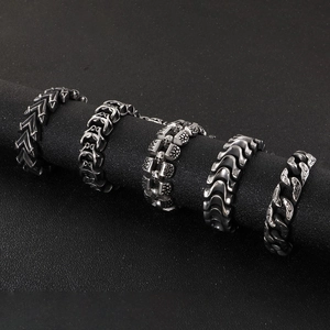 Men 316L Stainless Steel Bracelet Punk Gothic Skull Heavy Metal Rock Bangle Vintage Masculine Jewelry