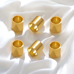 Perles à écraser en acier inoxydable doré pour la création de colliers et bracelets DIY