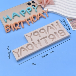 Happy Birthday silicone mold for cake decorating and DIY baking crafts, size 18.2x6.9cm