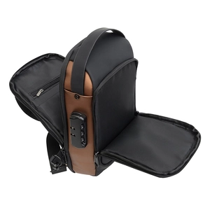 Waterproof nylon crossbody chest bag with security combination lock and large capacity