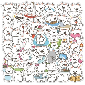 Original West Highland White Terrier Hunde Memes Cartoon Aufkleber Süße Welpen Abziehbilder Für Laptop Schreibwaren DIY