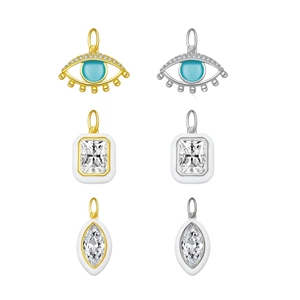 S925 sterling silver evil eye and zircon teardrop necklaces in gold and silver finishes