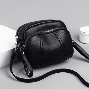 Borsa A Tracolla Piccola Quadrata Retro Donna Pelle PU Motivo Litchi Scomparti Multipli Con Cerniera Tracolla Regolabile Borchie