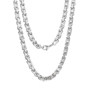 Byzantijnse Ketting Halsketting Voor Heren 304 Roestvrij Staal Hip Hop Schakelketting Goud Zwart Staal Kleuren Mode Sieraden Cadeau