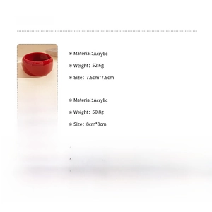 Size and weight specifications for red acrylic irregular geometric bangle bracelet