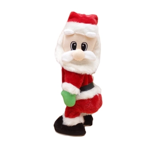 Musical dancing Santa Claus plush toy for Christmas party decoration and hotel display