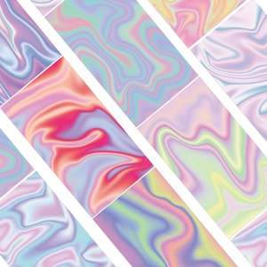 Detailed set of 8 holographic marble pattern waterproof phone stickers for DIY decoration
