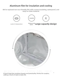 Close-up of the waterproof aluminum foil lining for thermal lunch bag insulation